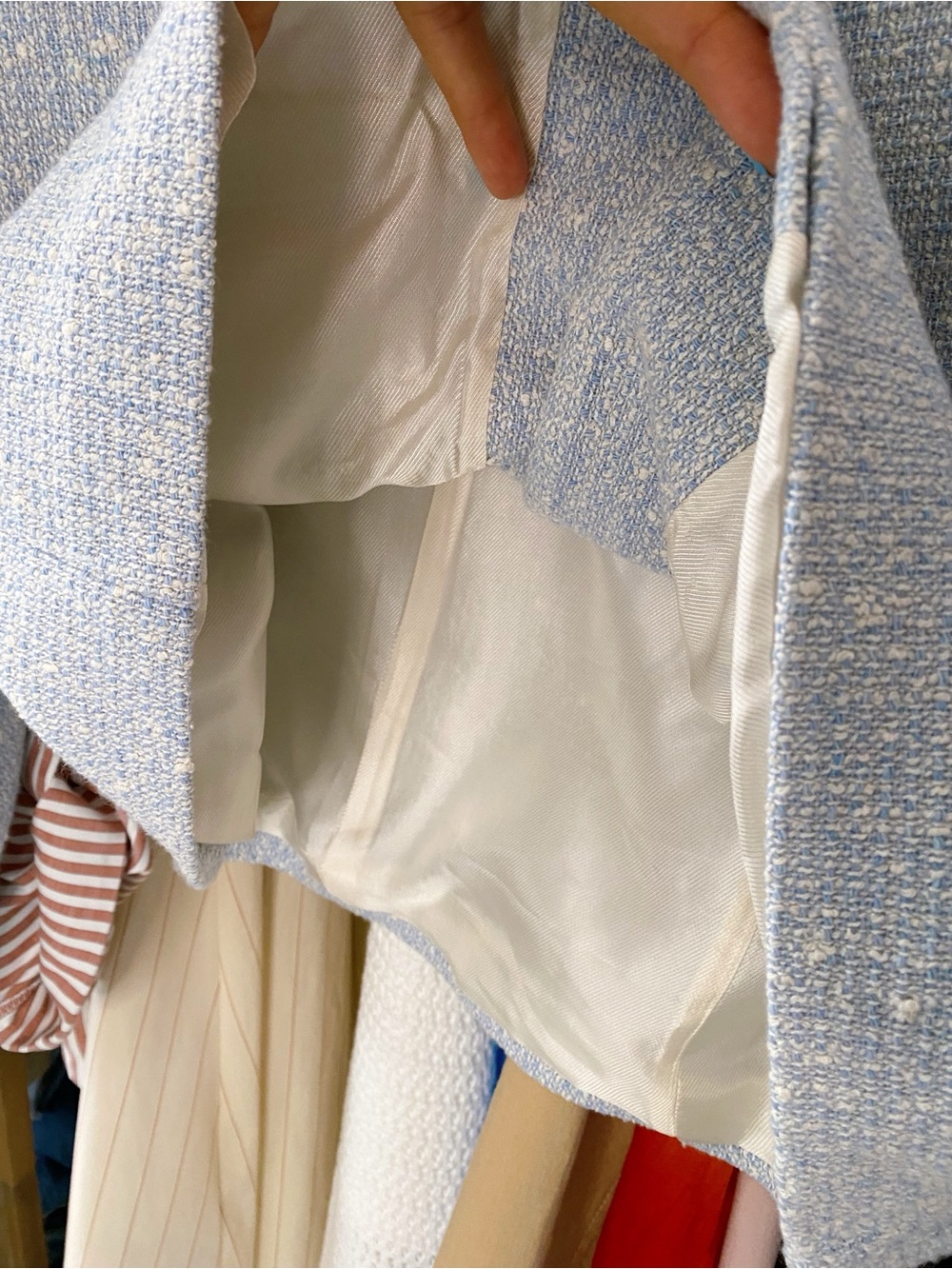 ZARA Light Blue White Tweed Jacket with Gold Buttons! 🩵 - Picture 13 of 15